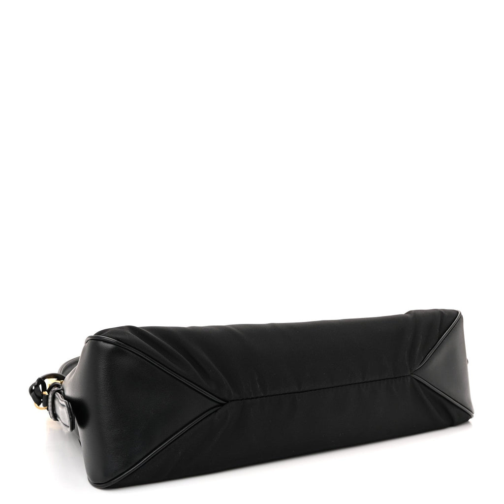 Re-Nylon Vitello Large Aimee Shoulder Bag Black