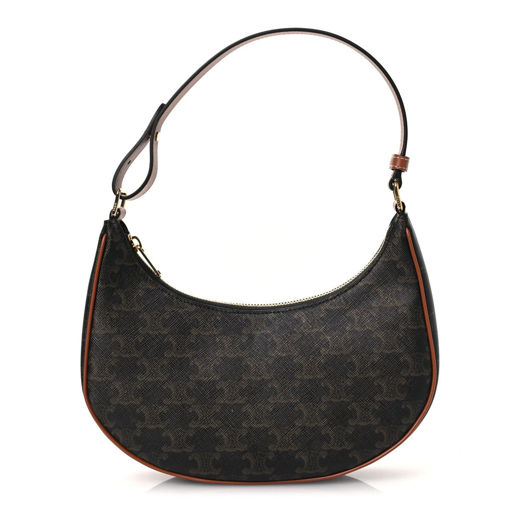 Triomphe Canvas Calfskin Ava Shoulder Bag Tan