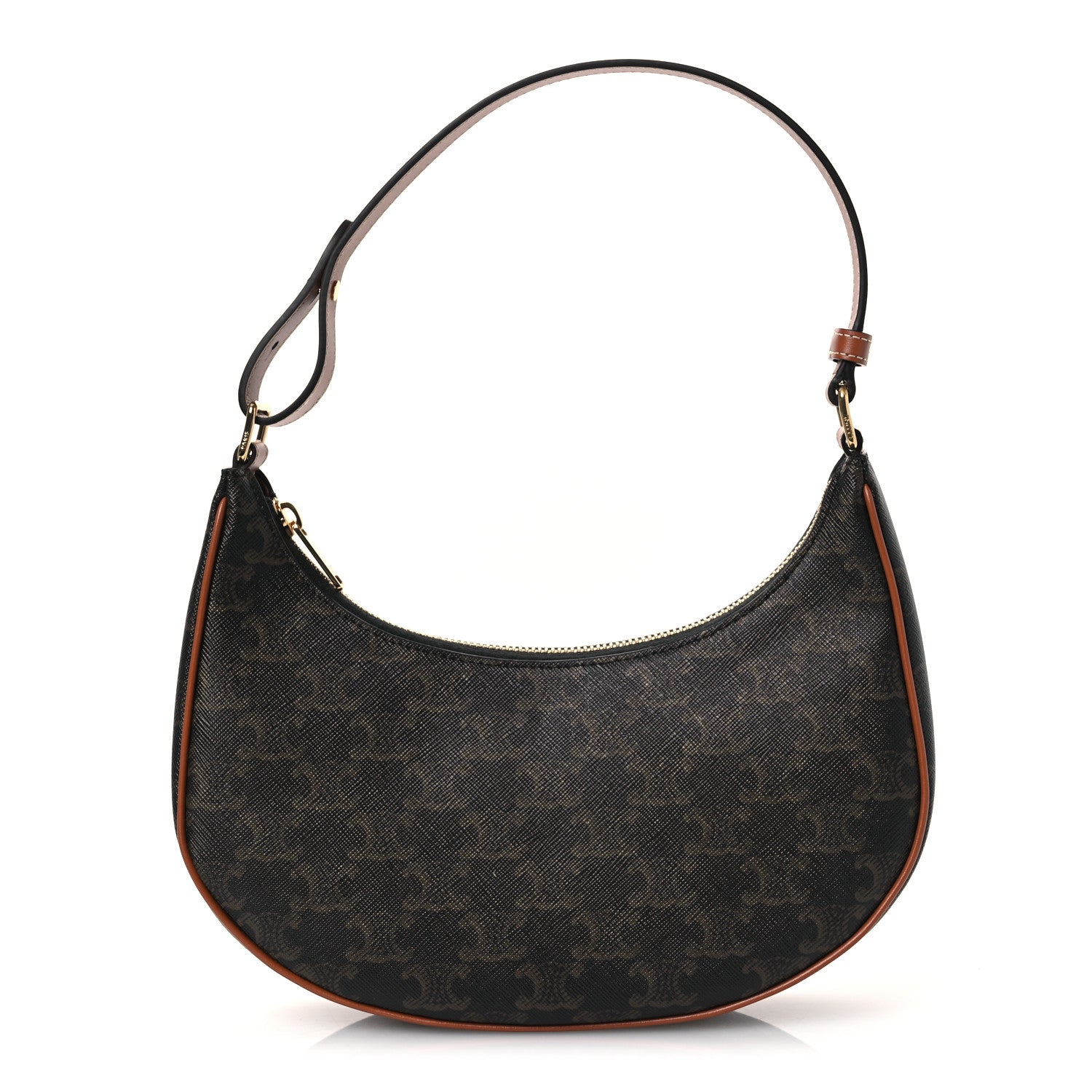Triomphe Canvas Calfskin Ava Shoulder Bag Tan