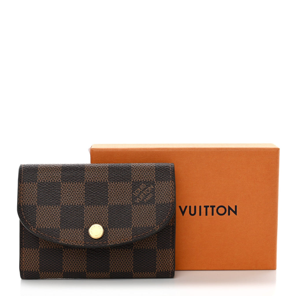 Damier Ebene Rosalie Coin Purse Rose Ballerine