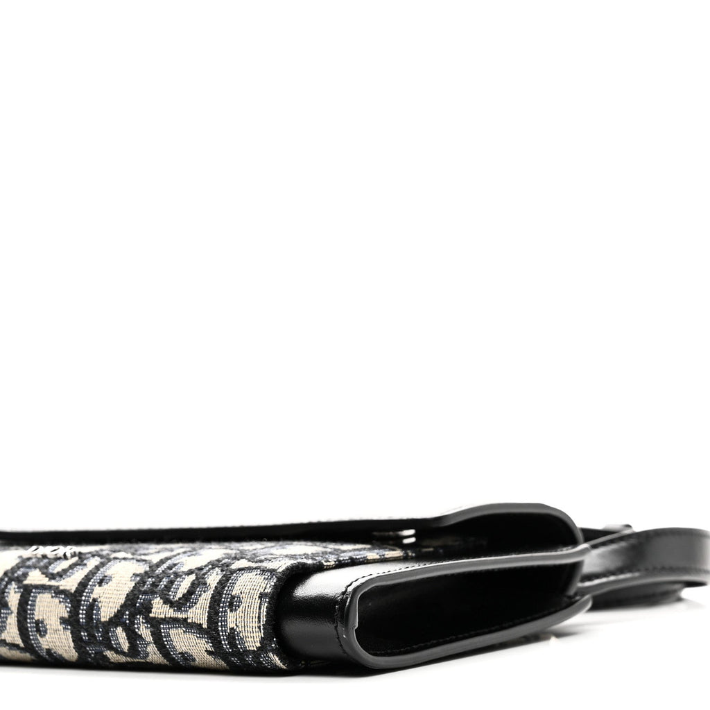 Oblique Smooth Calfskin Elite Wallet On Strap Black Blue