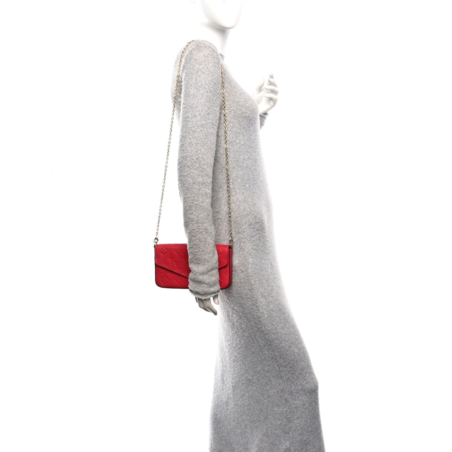 Empreinte Pochette Felicie Chain Wallet Scarlet