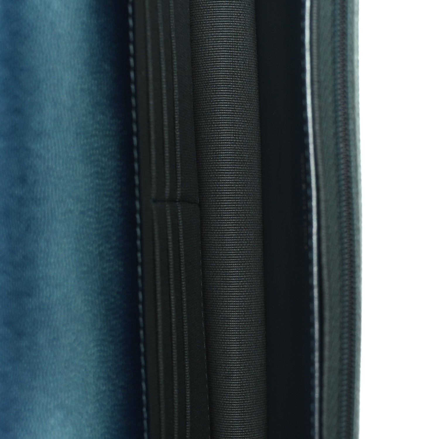 Iridescent Caviar Quilted Wallet on Chain WOC Dark Blue