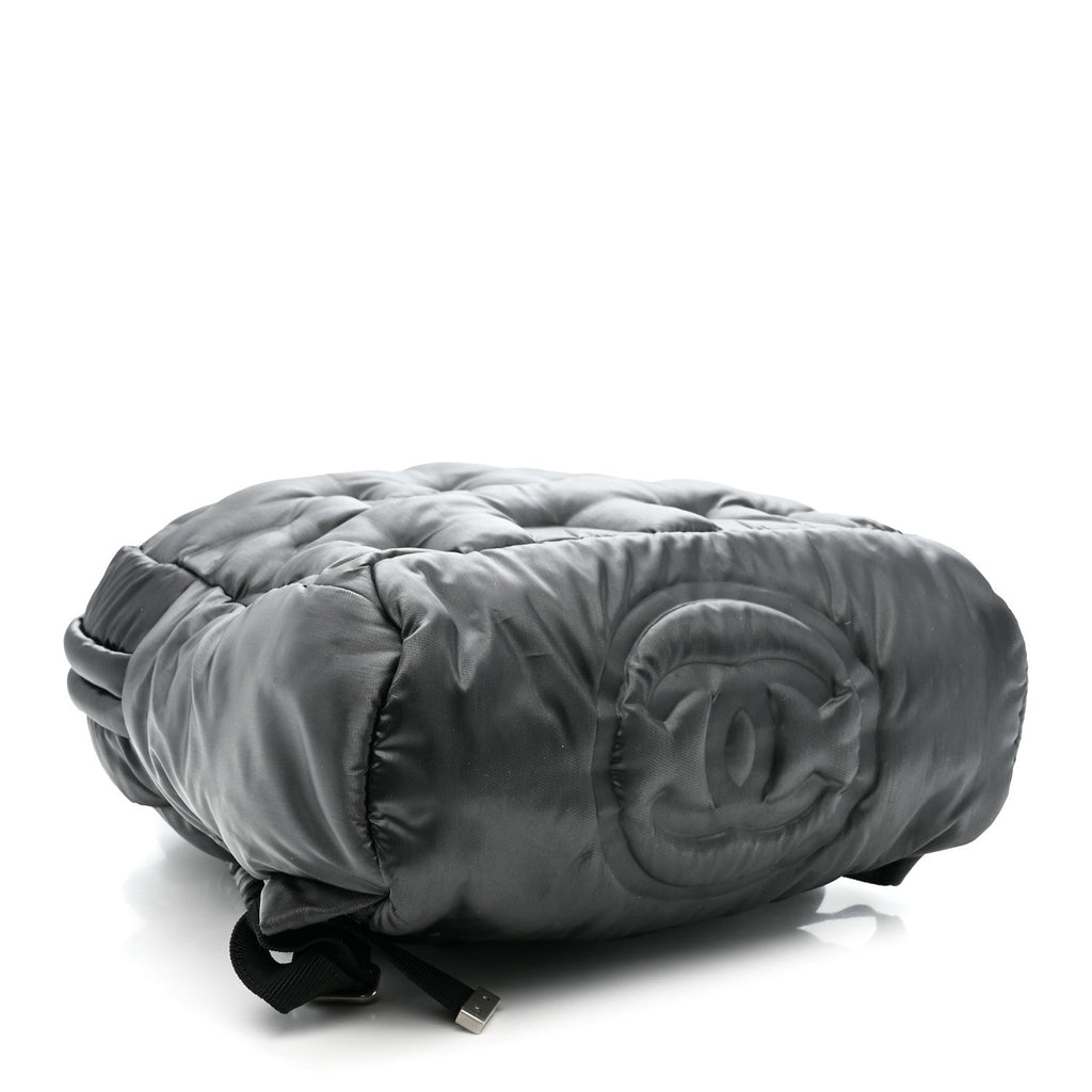 Nylon Embossed Small Doudoune Backpack Grey