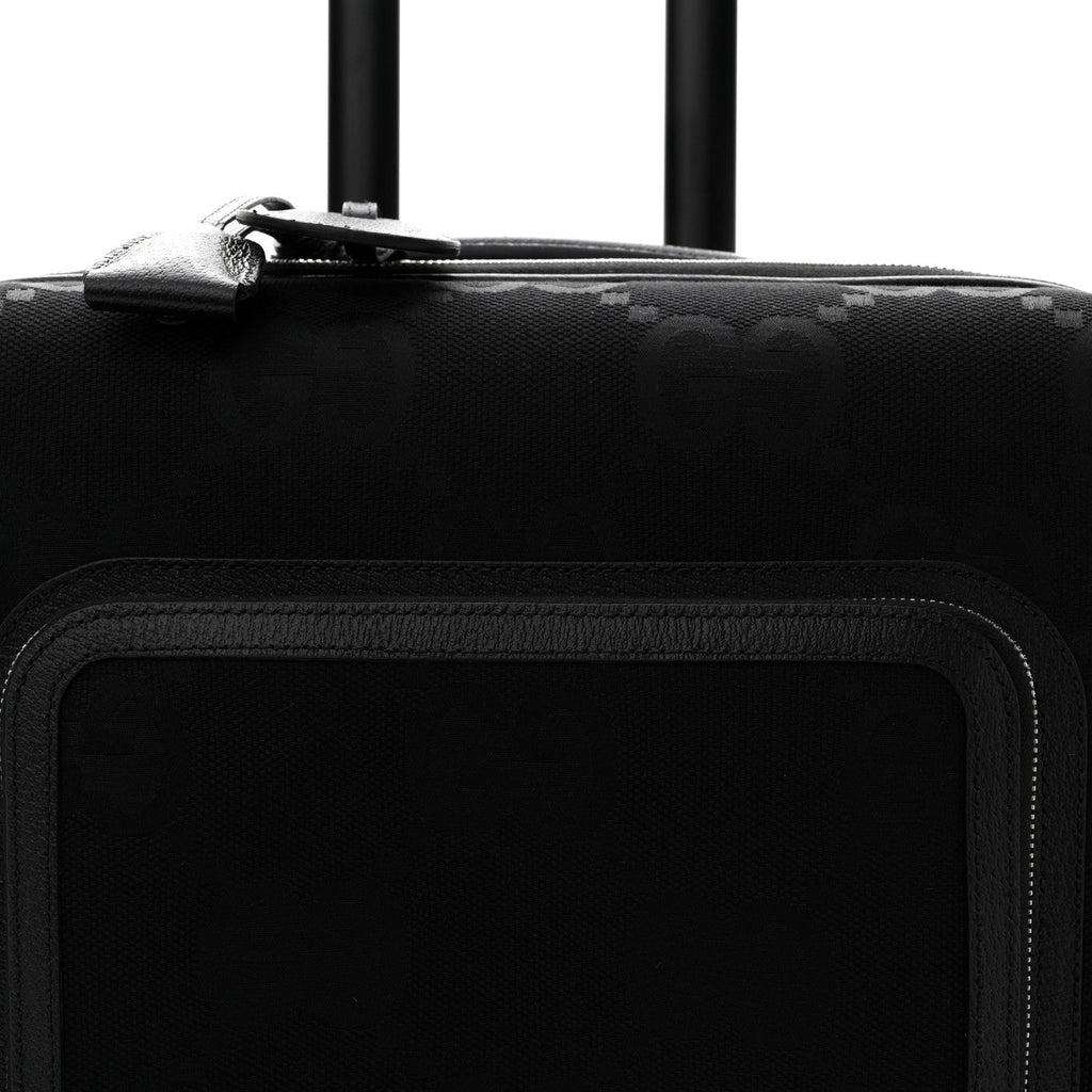 Monogram Jumbo GG Canvas Textured Calfskin Small Carry On Trolley Black