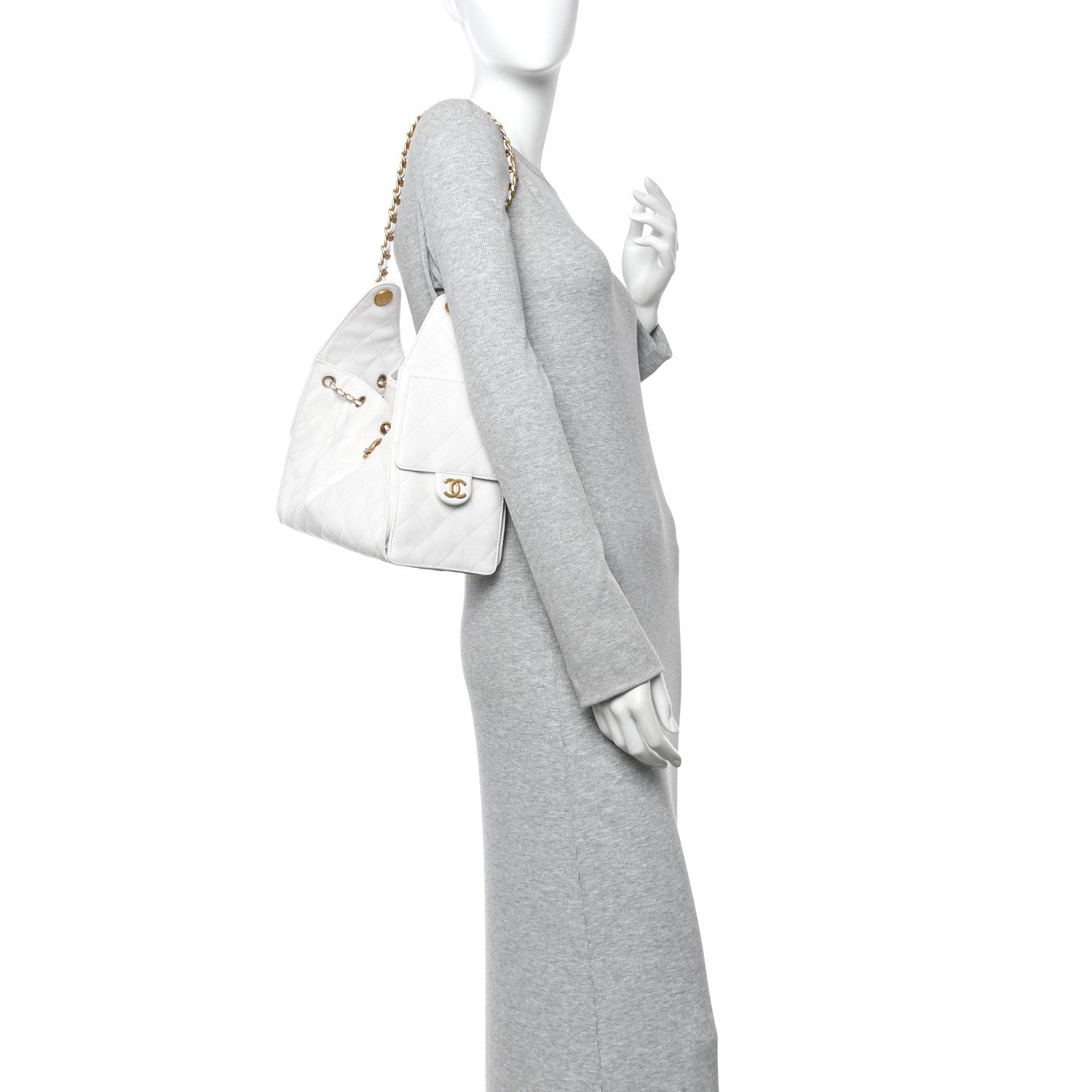 Caviar Quilted Small Chanel 25 Handbag White
