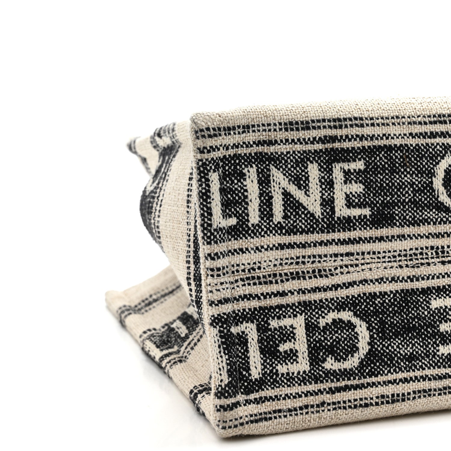 Jacquard Striped Large Cabas Thais White Black