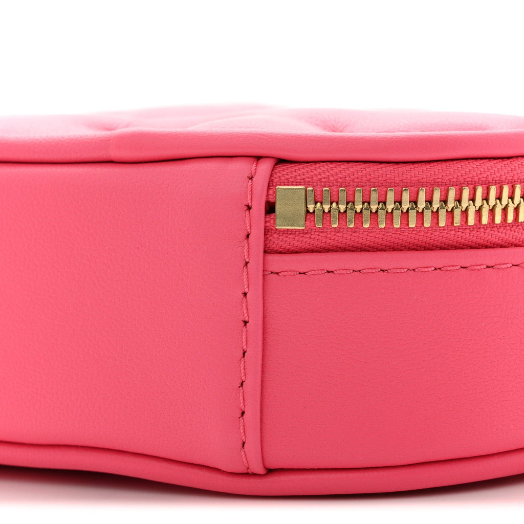 Calfskin Embroidered Monogram Pop My Heart Bag Pouch Dragon Fruit Pink