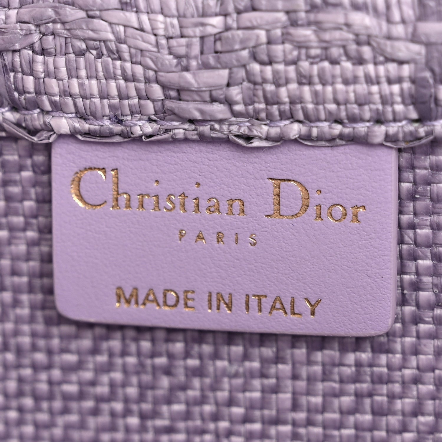 Raffia Cannage Medium Book Tote Lilac
