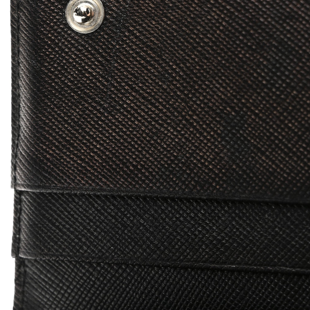 Tessuto Nylon Continental Flap Wallet Black