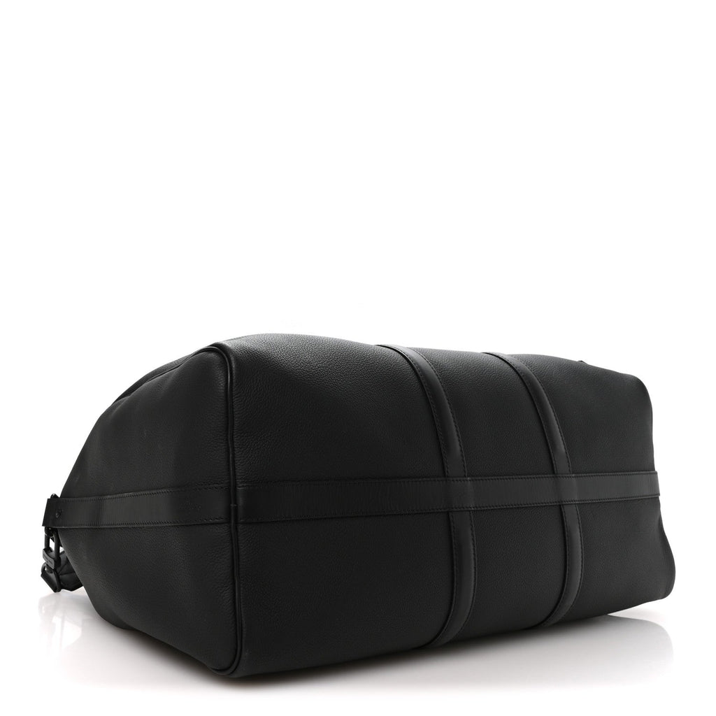 Grained Calfskin Aerogram Keepall Bandouliere 50 Black