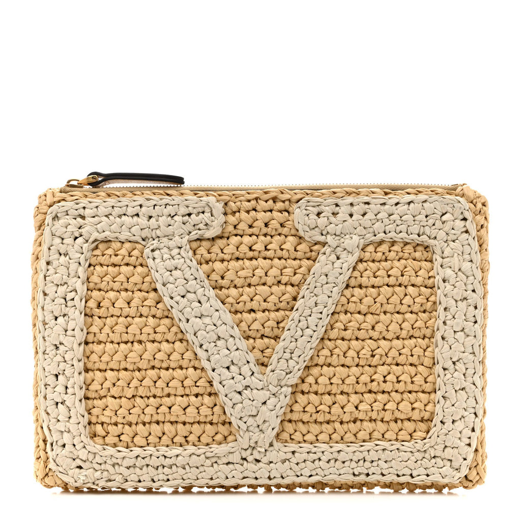 Raffia Viva Superstar Clutch Naturale Butter