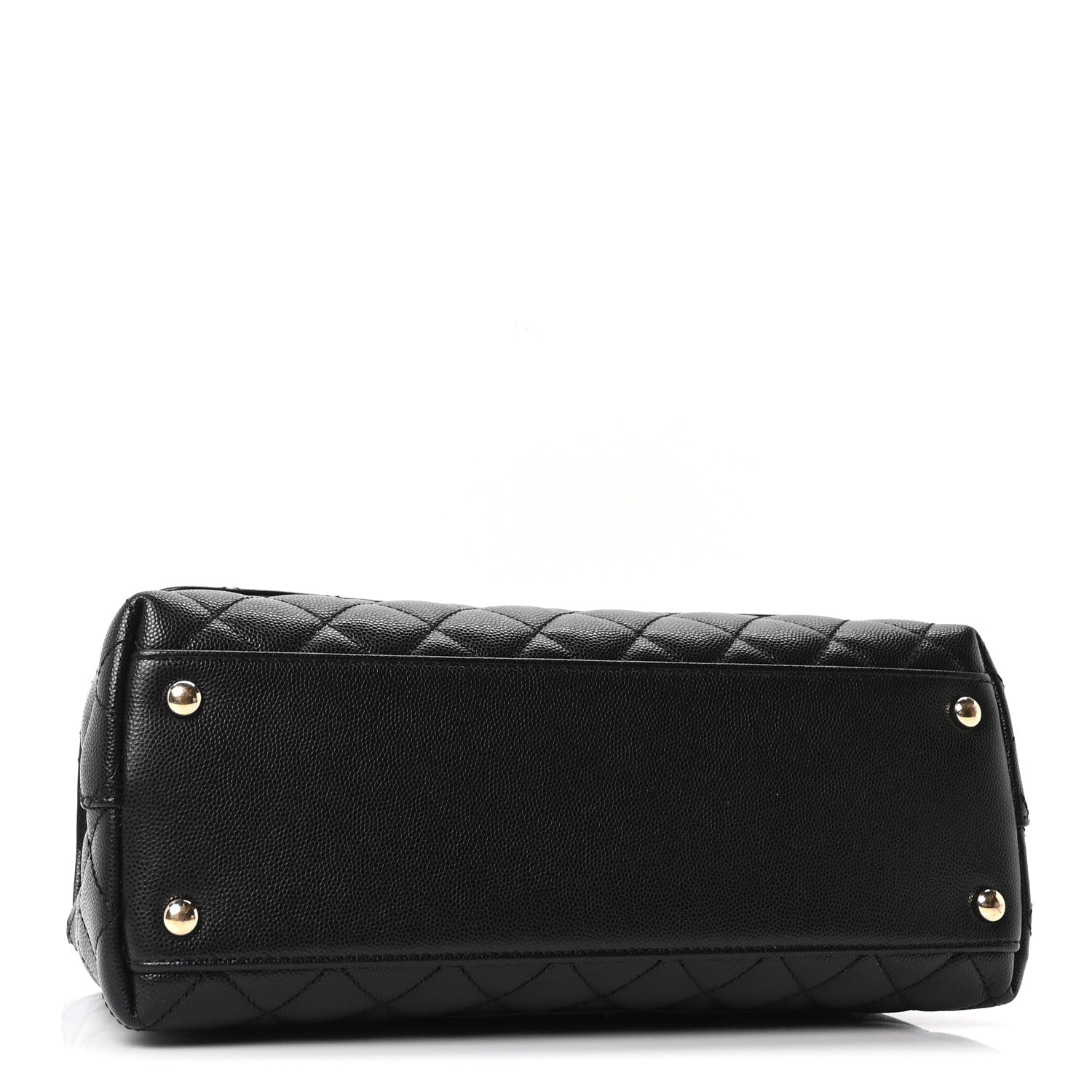 Caviar Quilted Small Coco Handle Flap Black