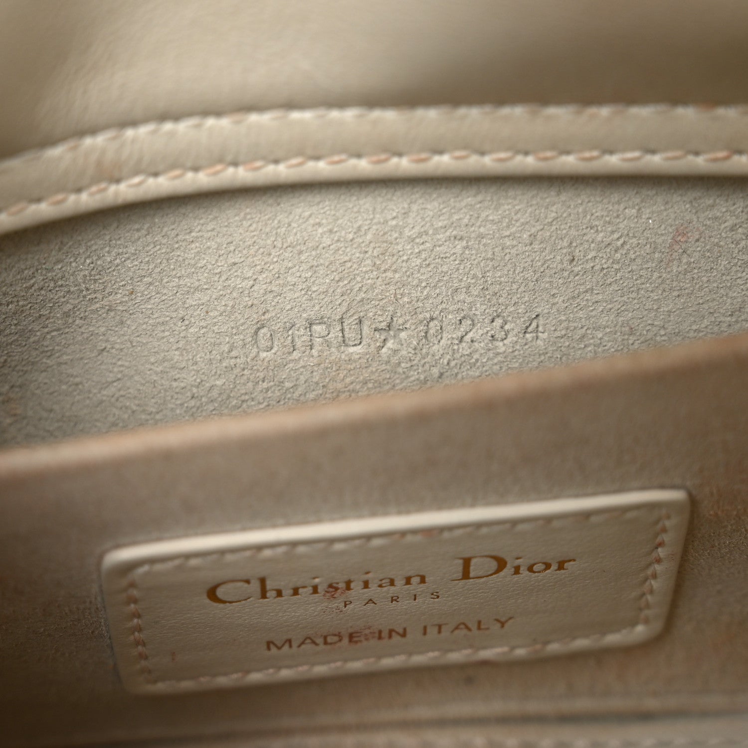 Calfskin Embroidered Small Lady D-Joy White Multicolor