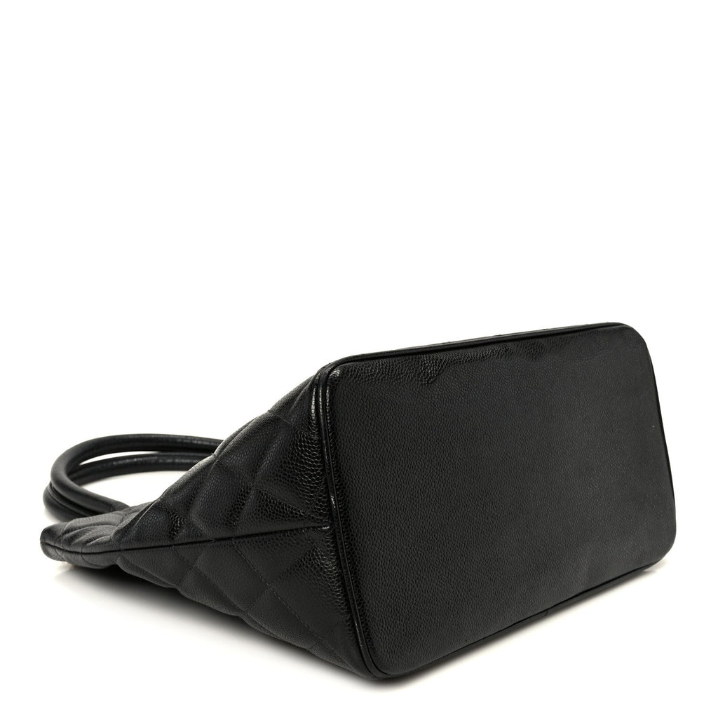 Caviar Quilted Medallion Tote Black