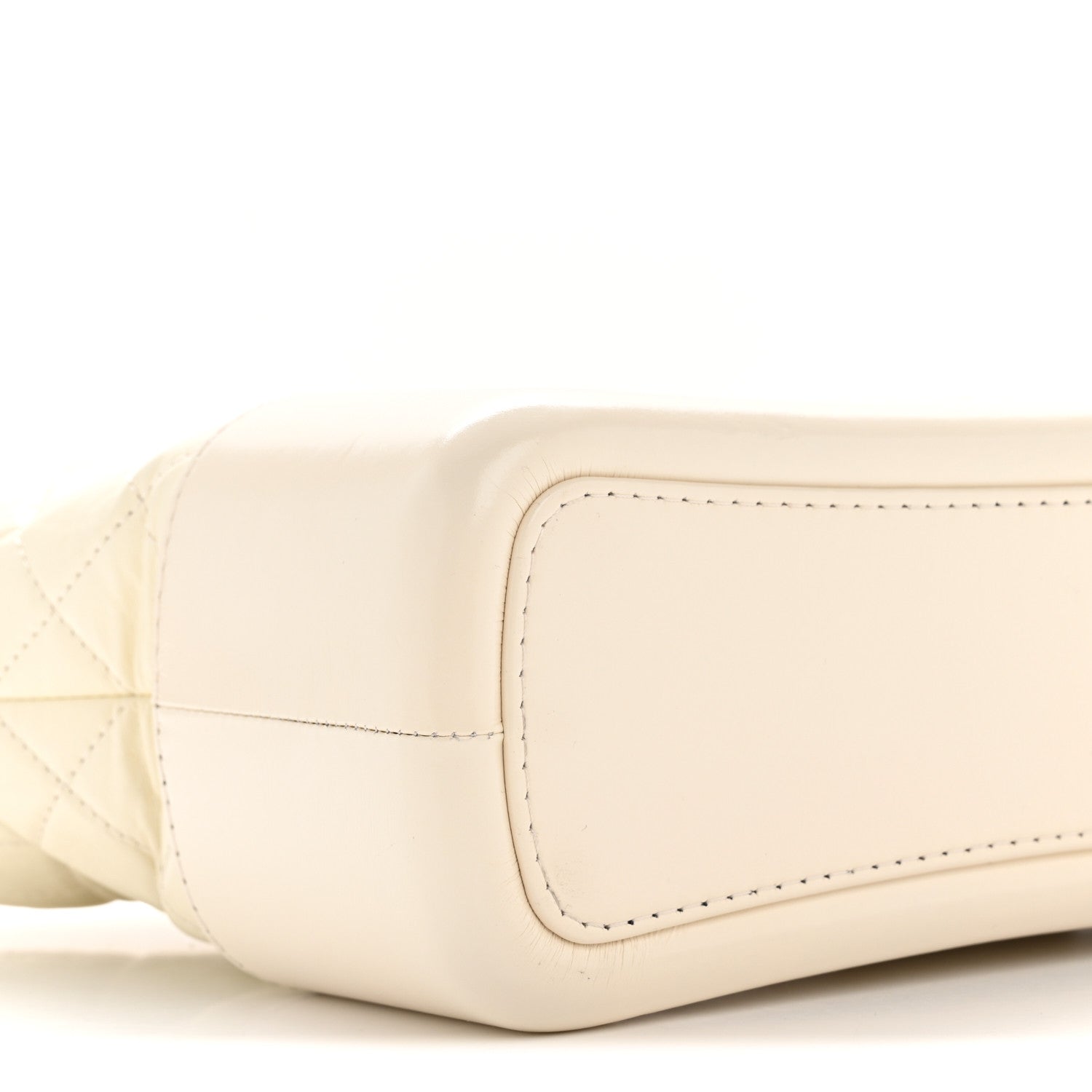 Aged Calfskin Quilted Medium Gabrielle Hobo White