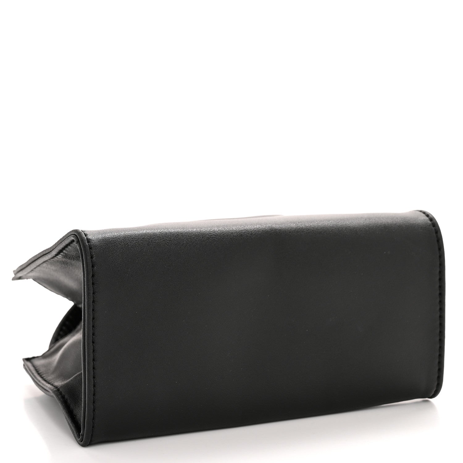 Vegan Leather Small Shopping Bag Black
