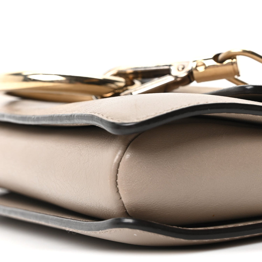 Suede Calfskin Small Faye Shoulder Bag Motty Grey