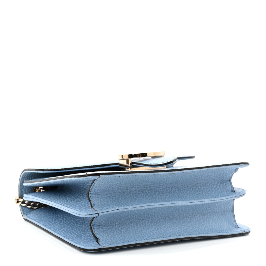 Dollar Calfskin Small Interlocking G Shoulder Bag Mineral Blue