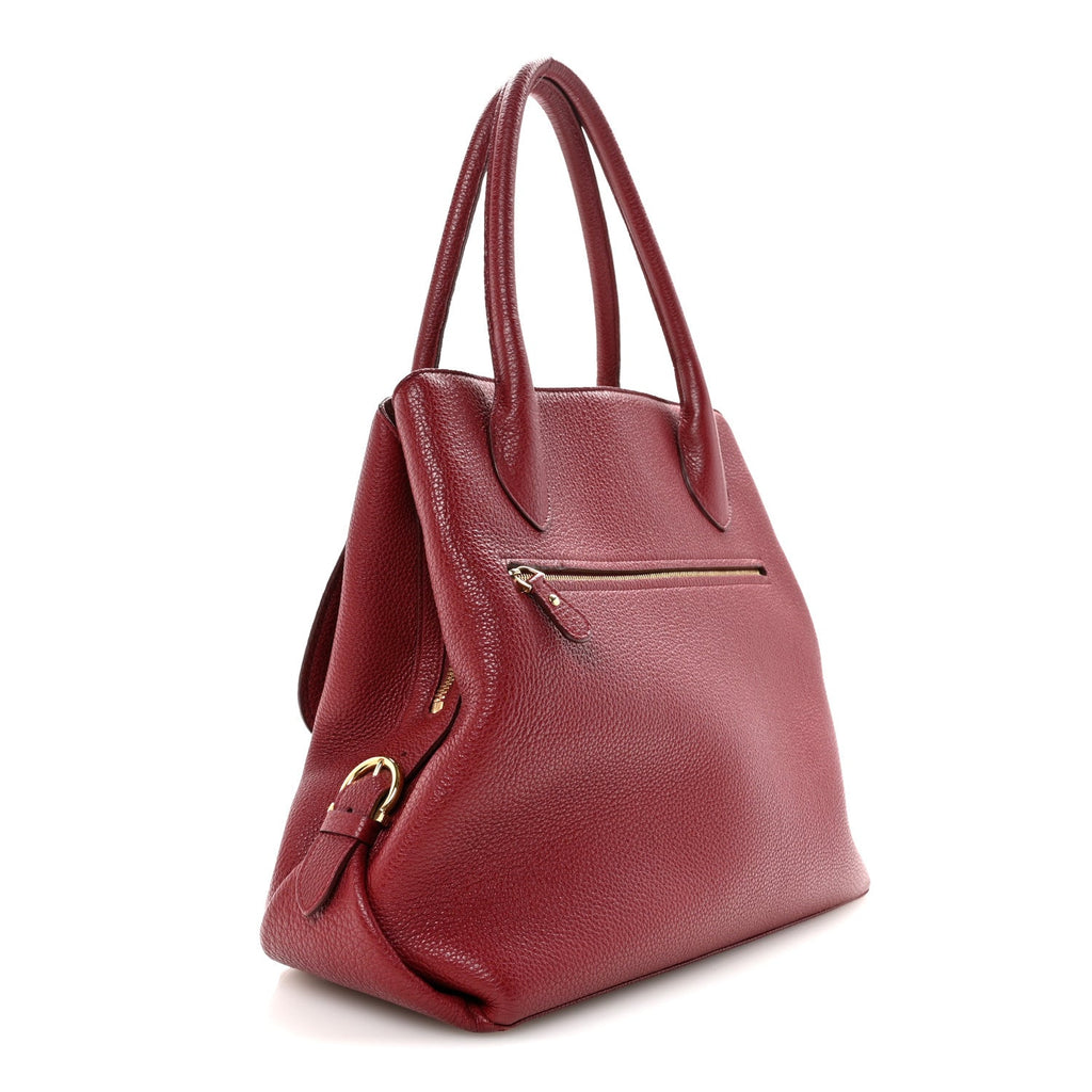 Pebbled Calfskin East West Fiamma Bag Red