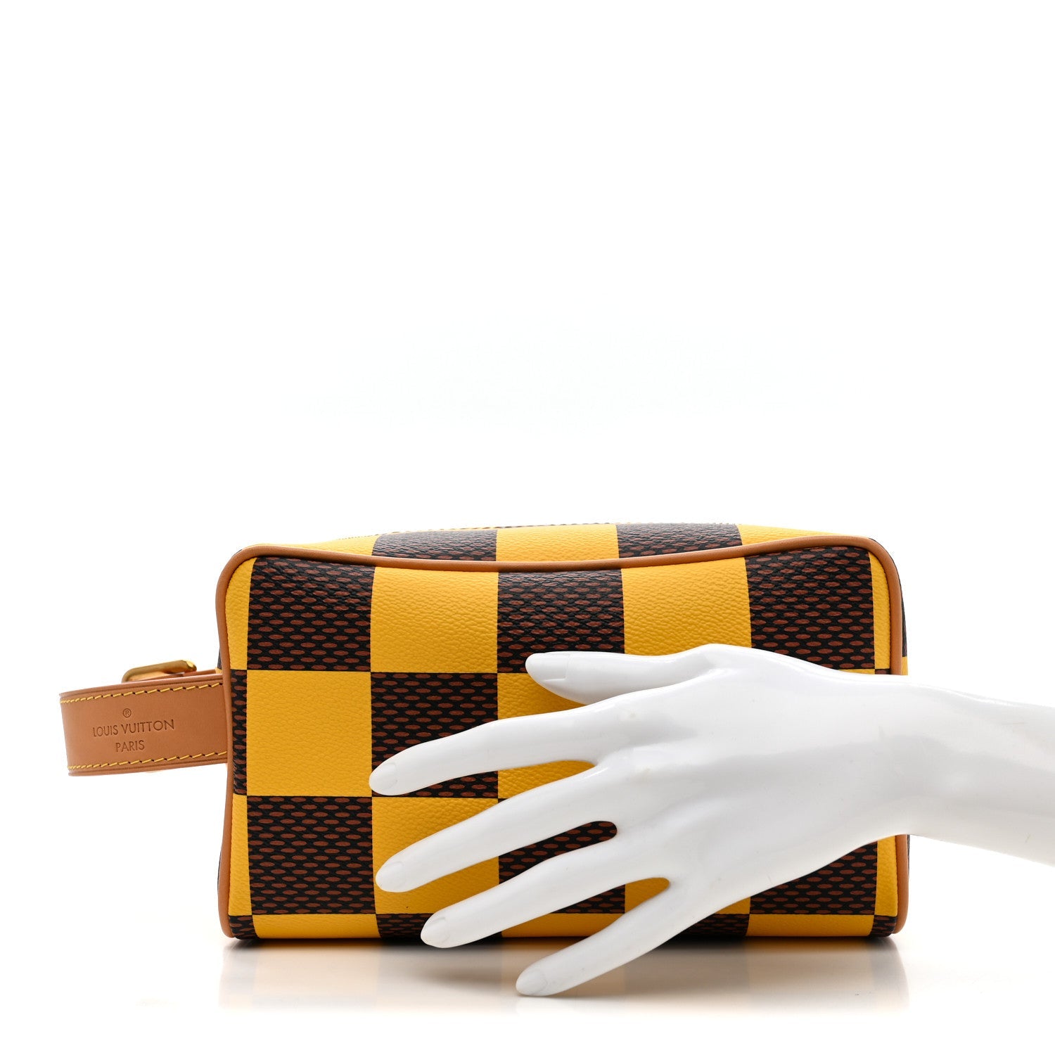 Damier Pop Dopp Kit Toilet Pouch Jaune Mat