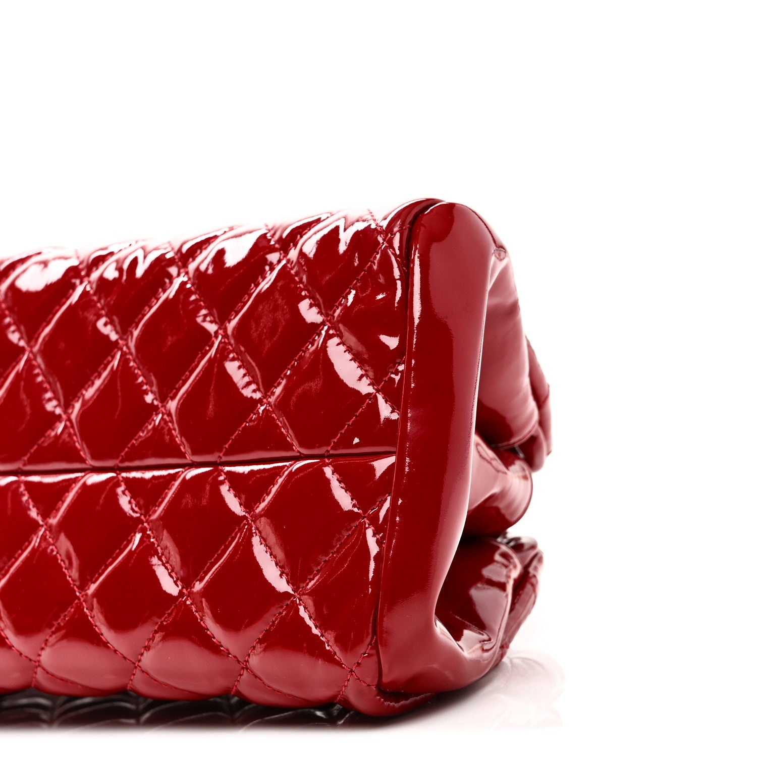 Patent Quilted Small Just Mademoiselle Bowling Bag Red