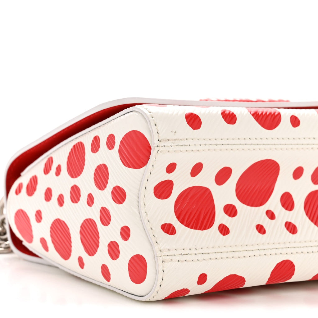 LV X YK Epi Infinity Dots Twist Shoulder Bag PM White Red