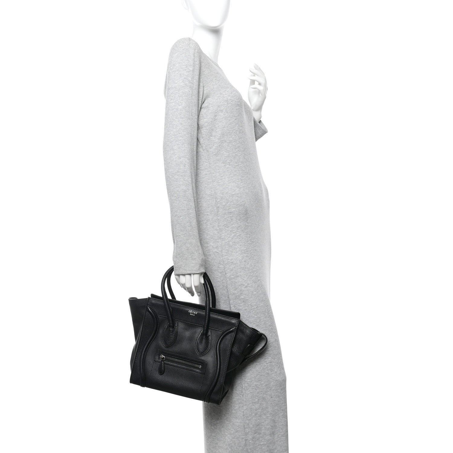 Drummed Calfskin Micro Luggage Black