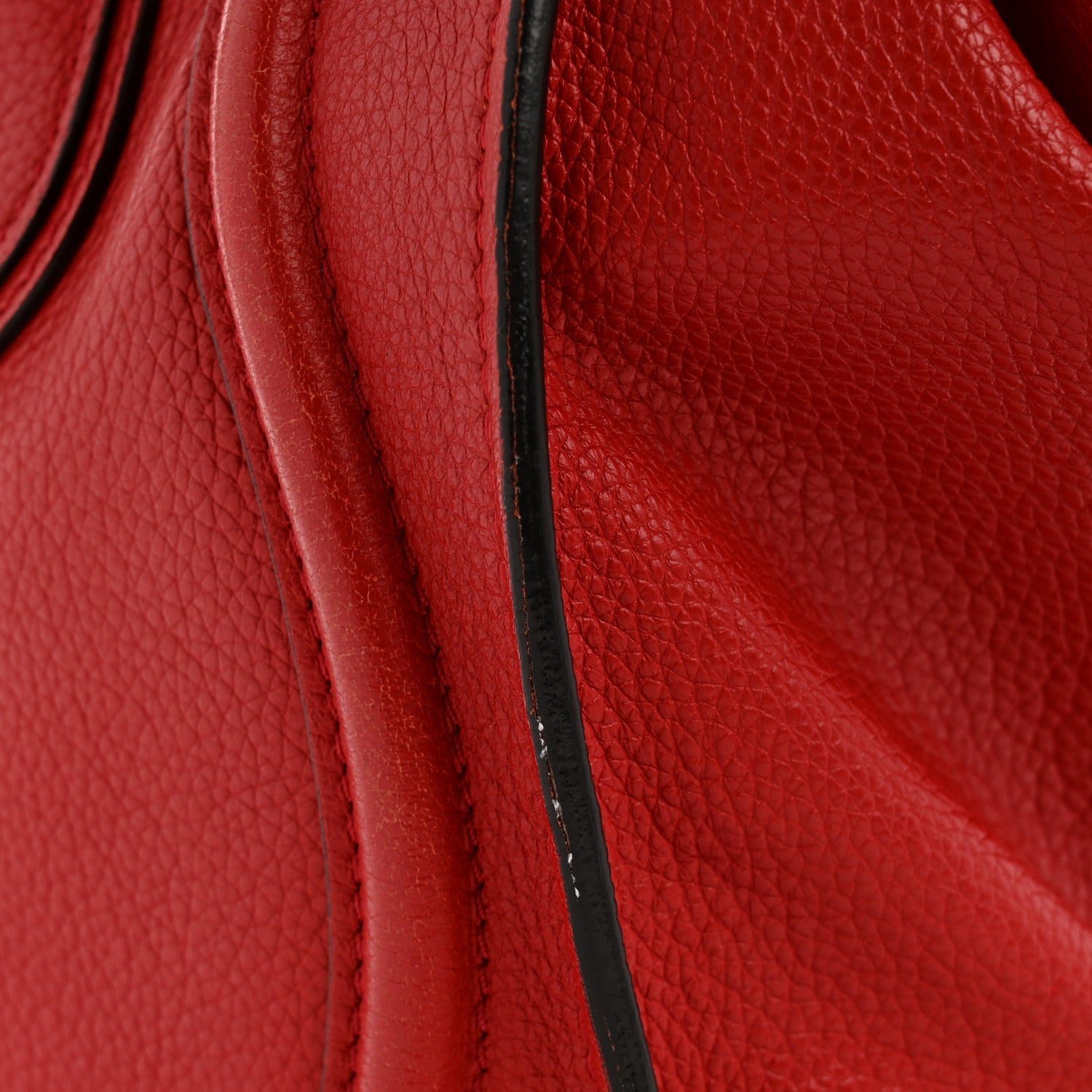 Drummed Calfskin Micro Luggage Red
