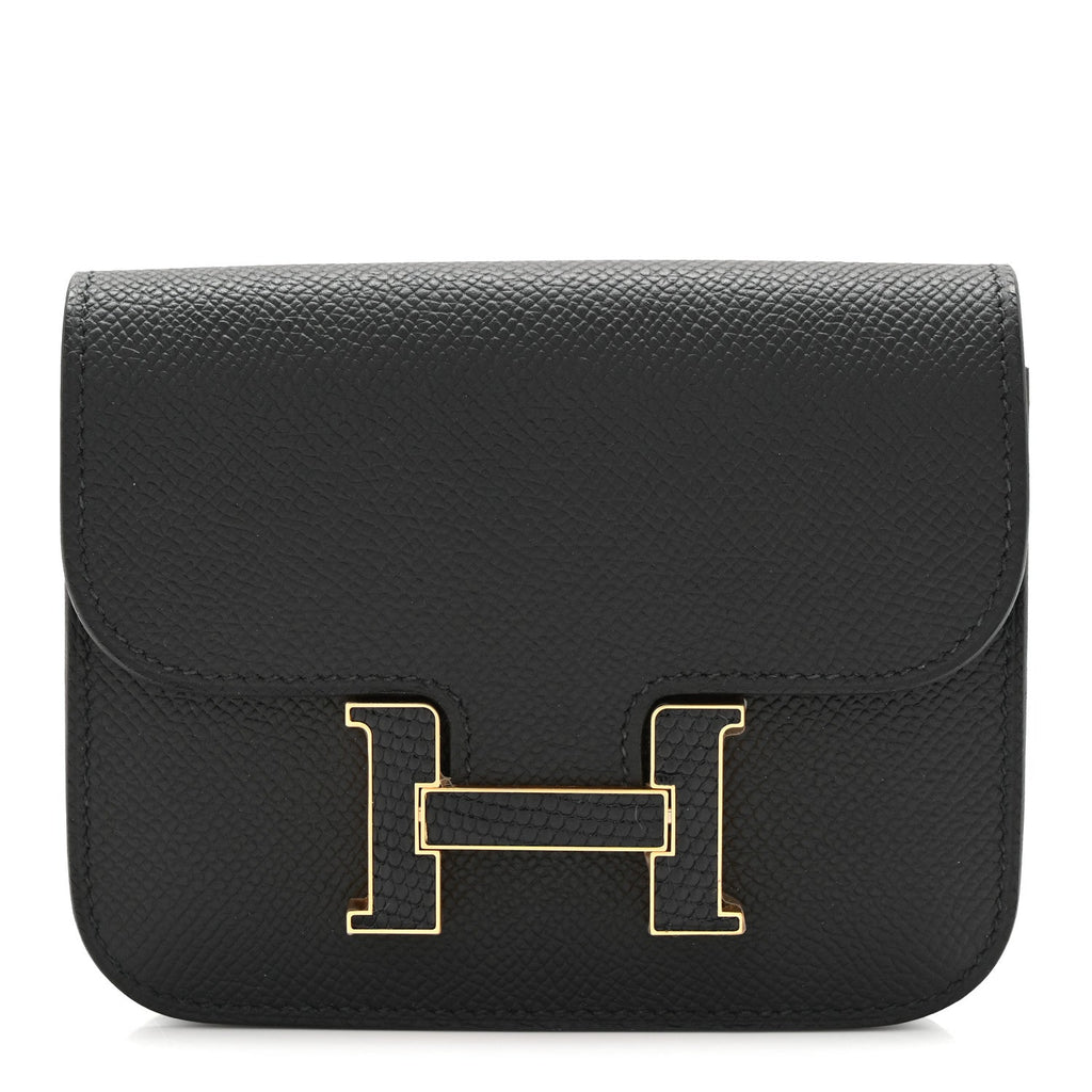 Epsom Lizard Constance Slim Wallet Black