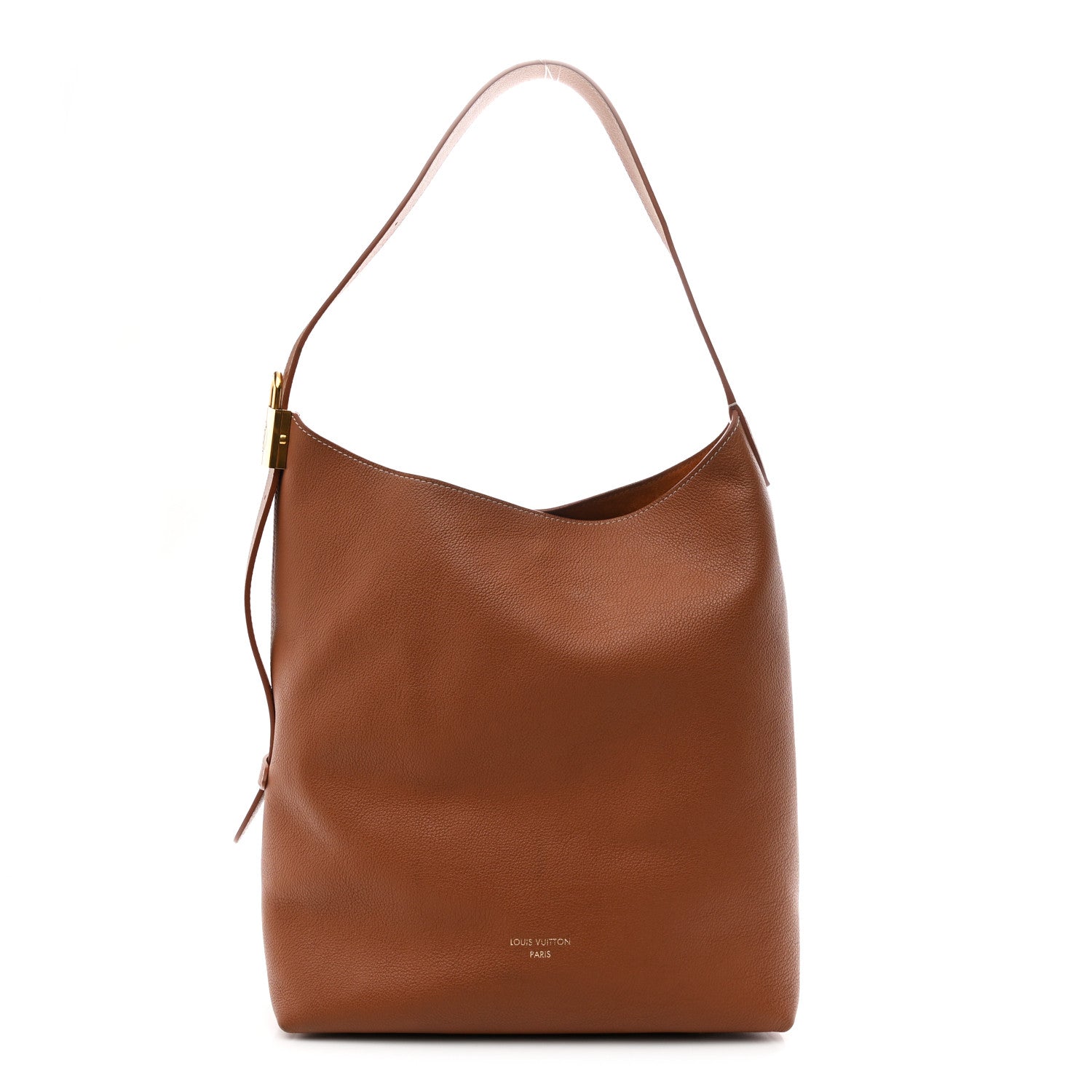 Grained Calfskin Low Key Hobo MM Cognac