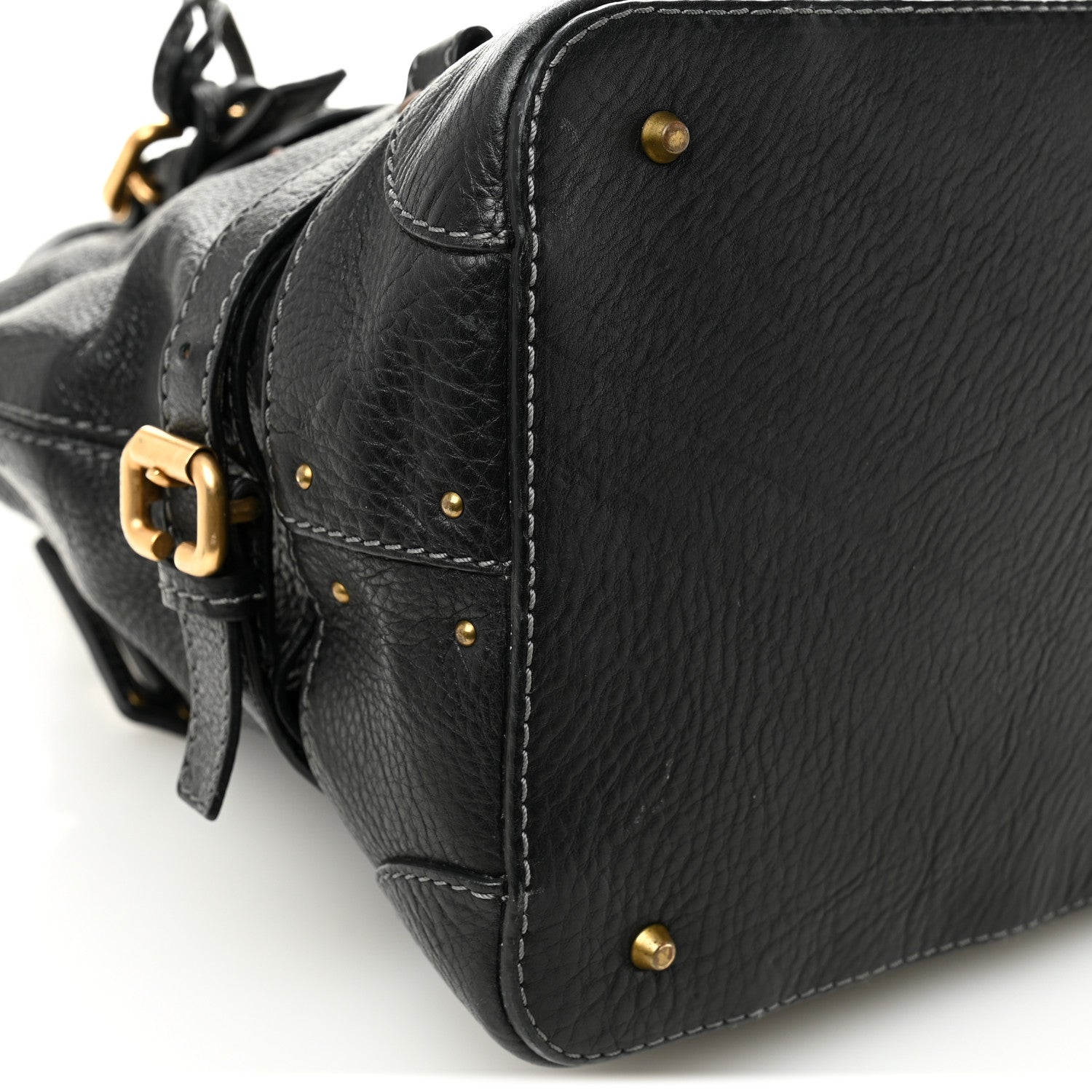 Calfskin Paddington Dome Satchel Black