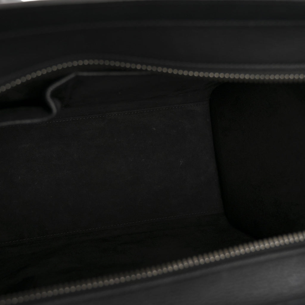 Drummed Calfskin Micro Luggage Black