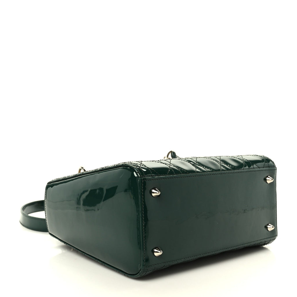 Patent Cannage Medium Lady Dior Pine Green
