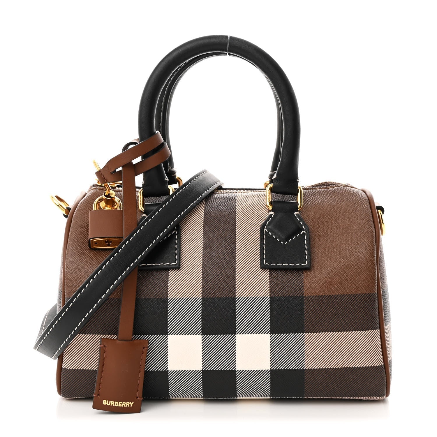 E-canvas Check Mini Bowling Bag Dark Birch Brown