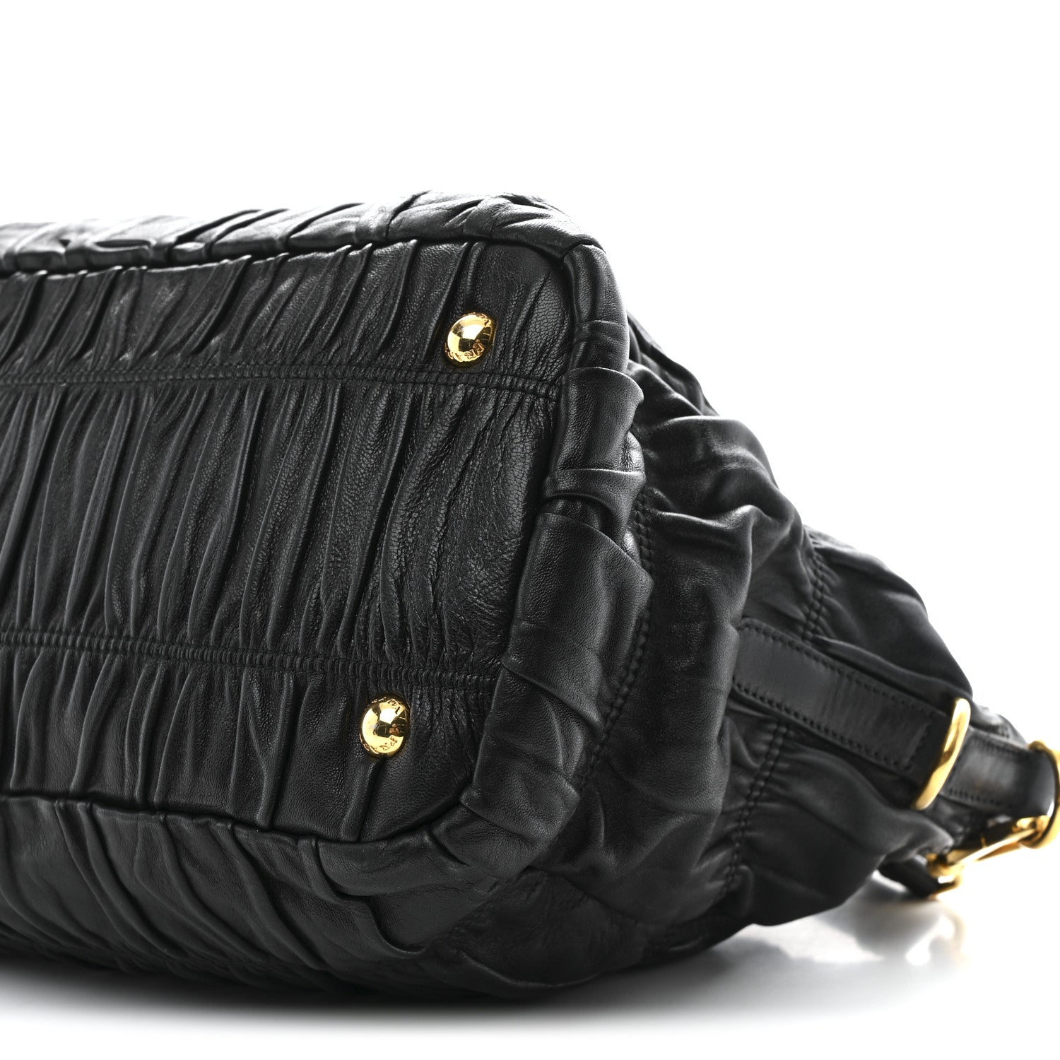 Nappa Gaufre Top Handle Satchel Black