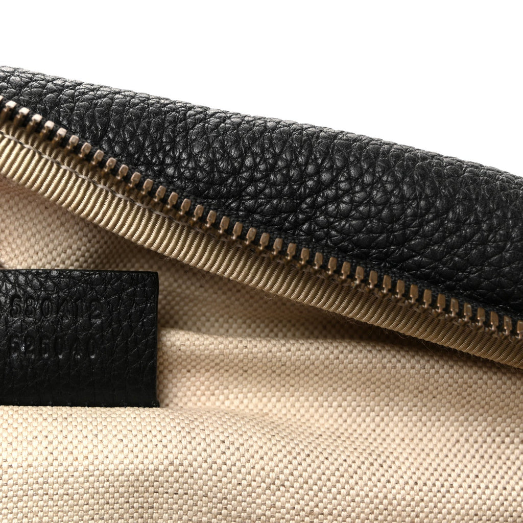 Grained Calfskin Logo Belt Bag Black