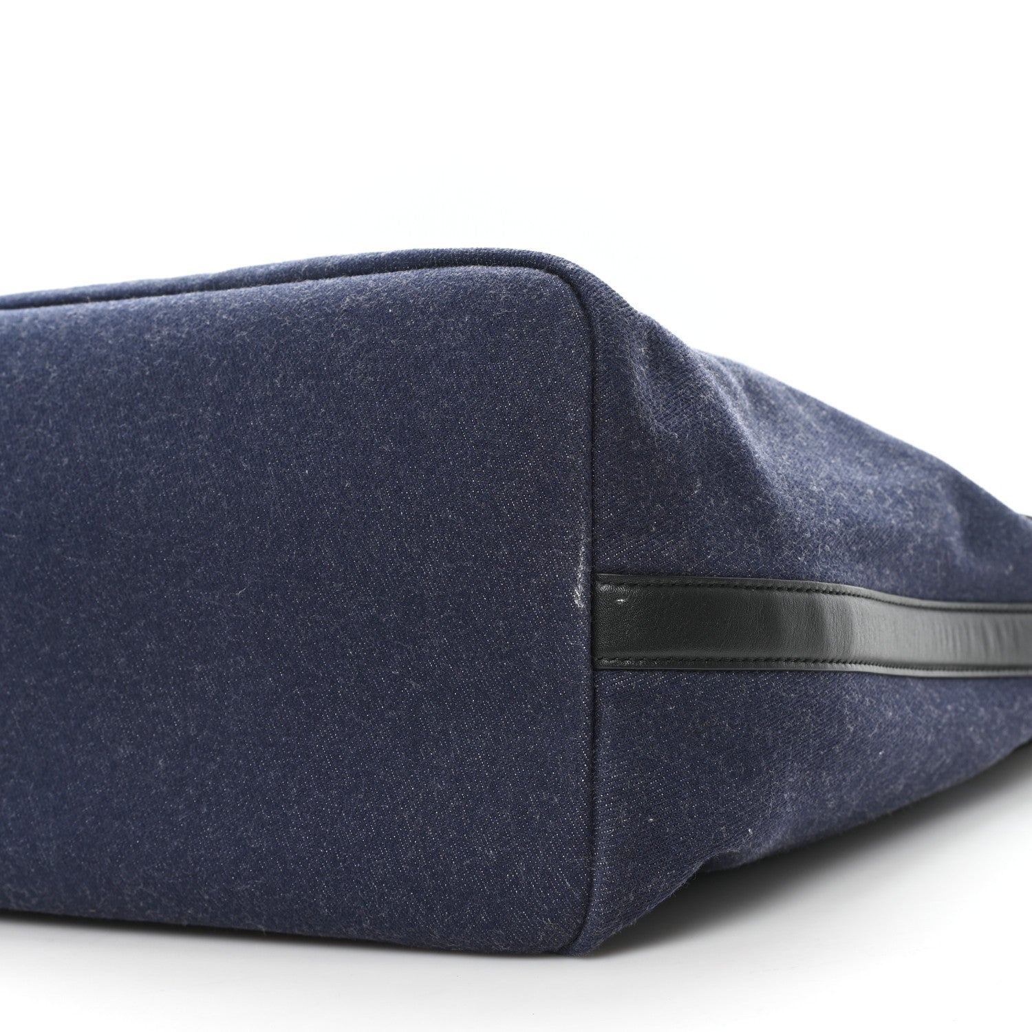 Calfskin Denim Large The Bow Bag Blue Black