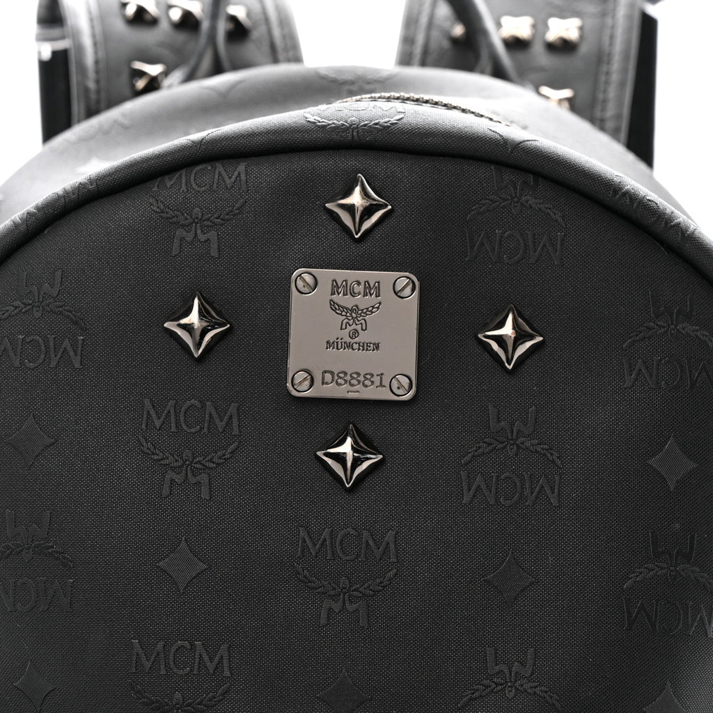Nylon Monogram Studded Stark Medium Backpack Black