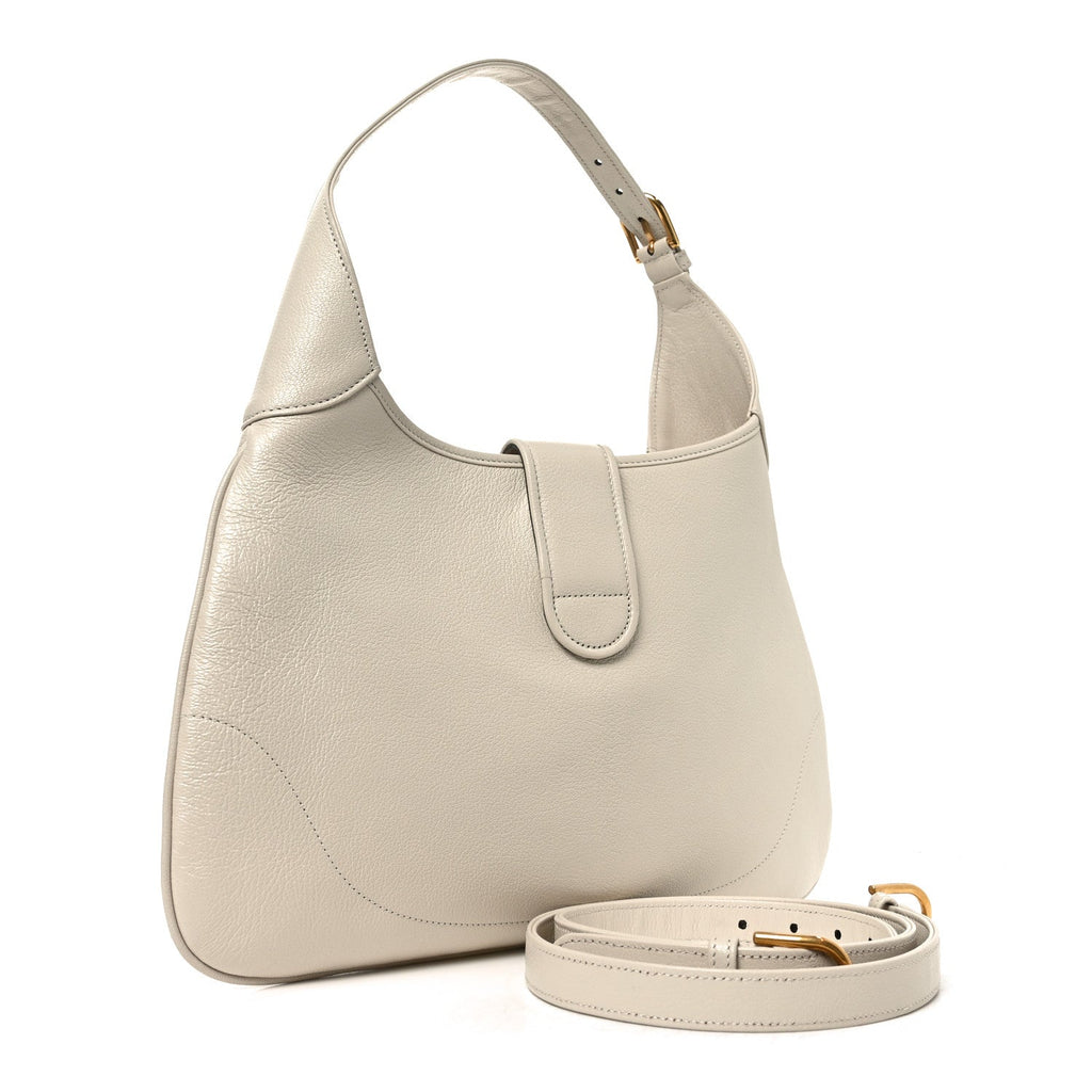 Goatskin Medium Aphrodite Shoulder Bag Mystic White