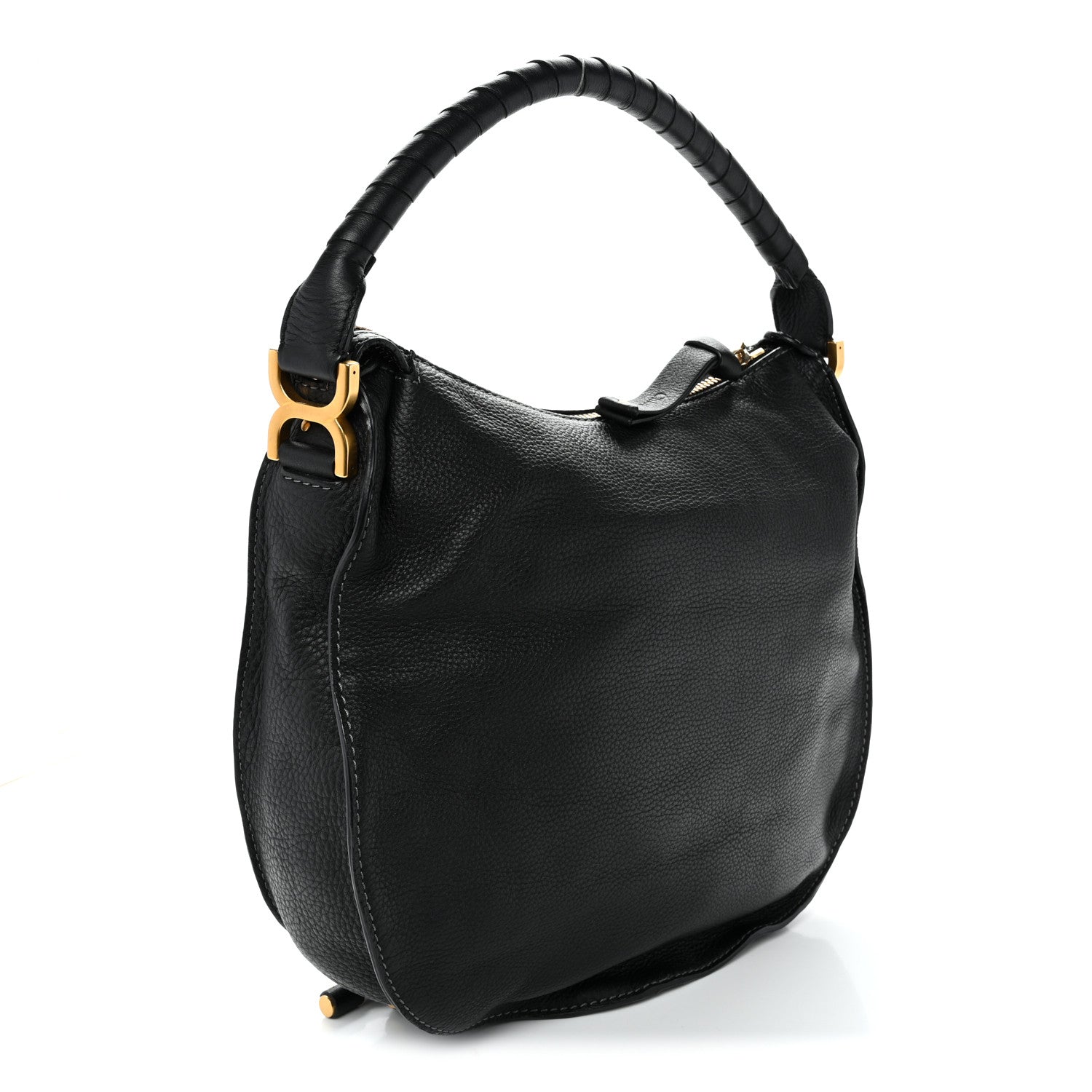 Calfskin Medium Marcie Satchel Black