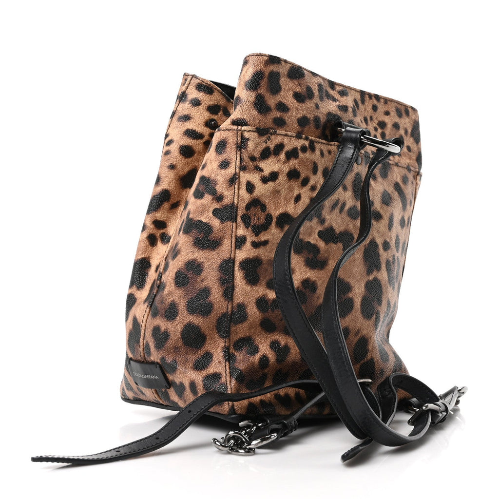 Dauphine Leopard Print Backpack Black