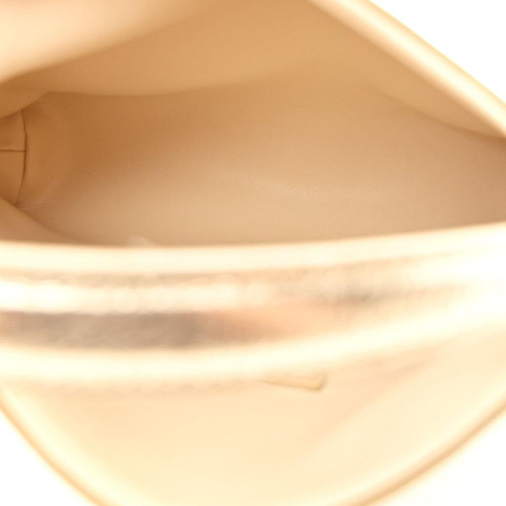 Metallic Tumbled Calfskin Nano Voyou Bag Golden Sand