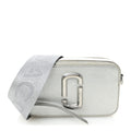 Metallic Saffiano Small Snapshot Camera Bag Silver