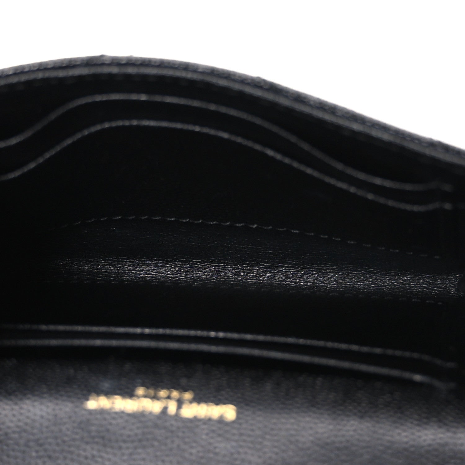 Grain De Poudre Matelasse Chevron Small Monogram Envelope Wallet Black