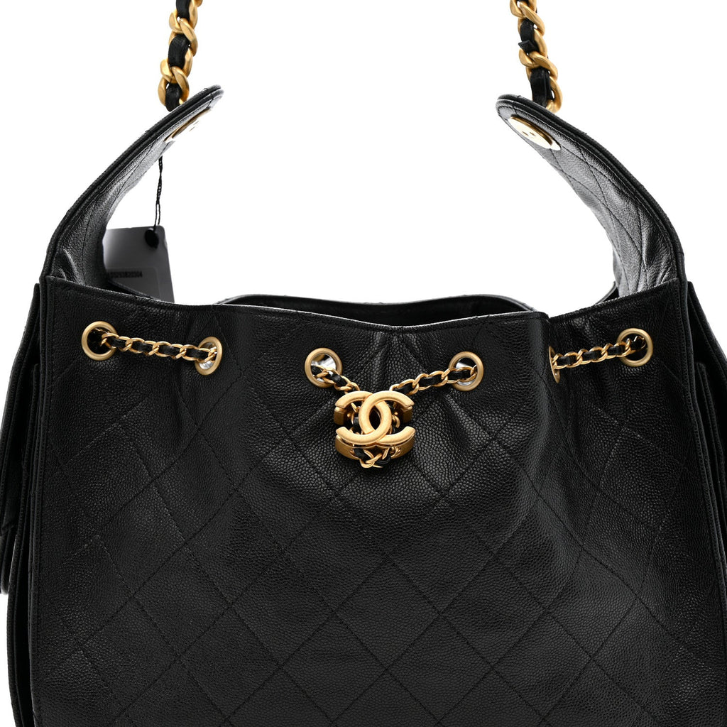 Caviar Quilted Small Chanel 25 Handbag Black