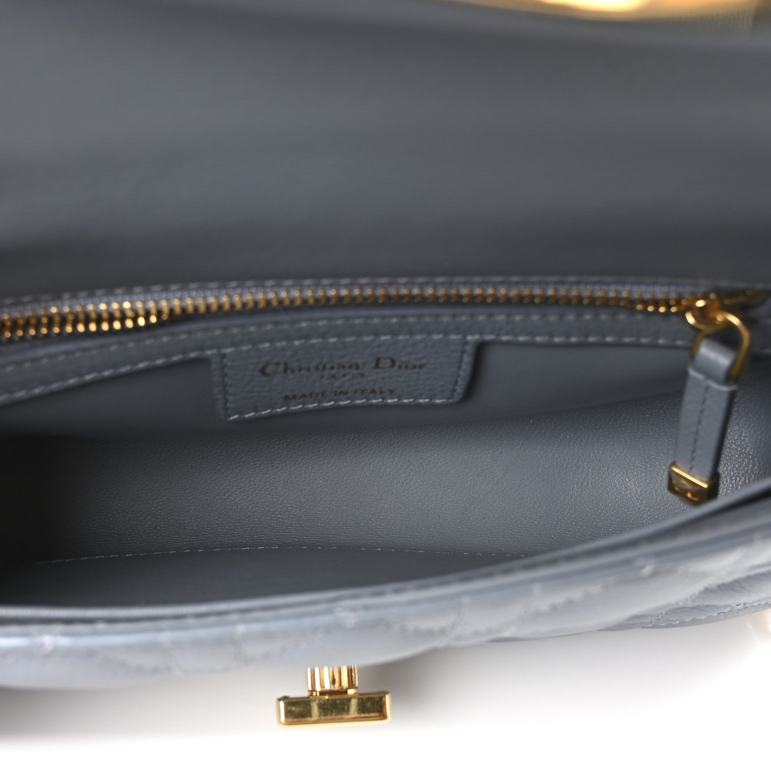 Calfskin Cannage Small Caro Bag Cloud Blue