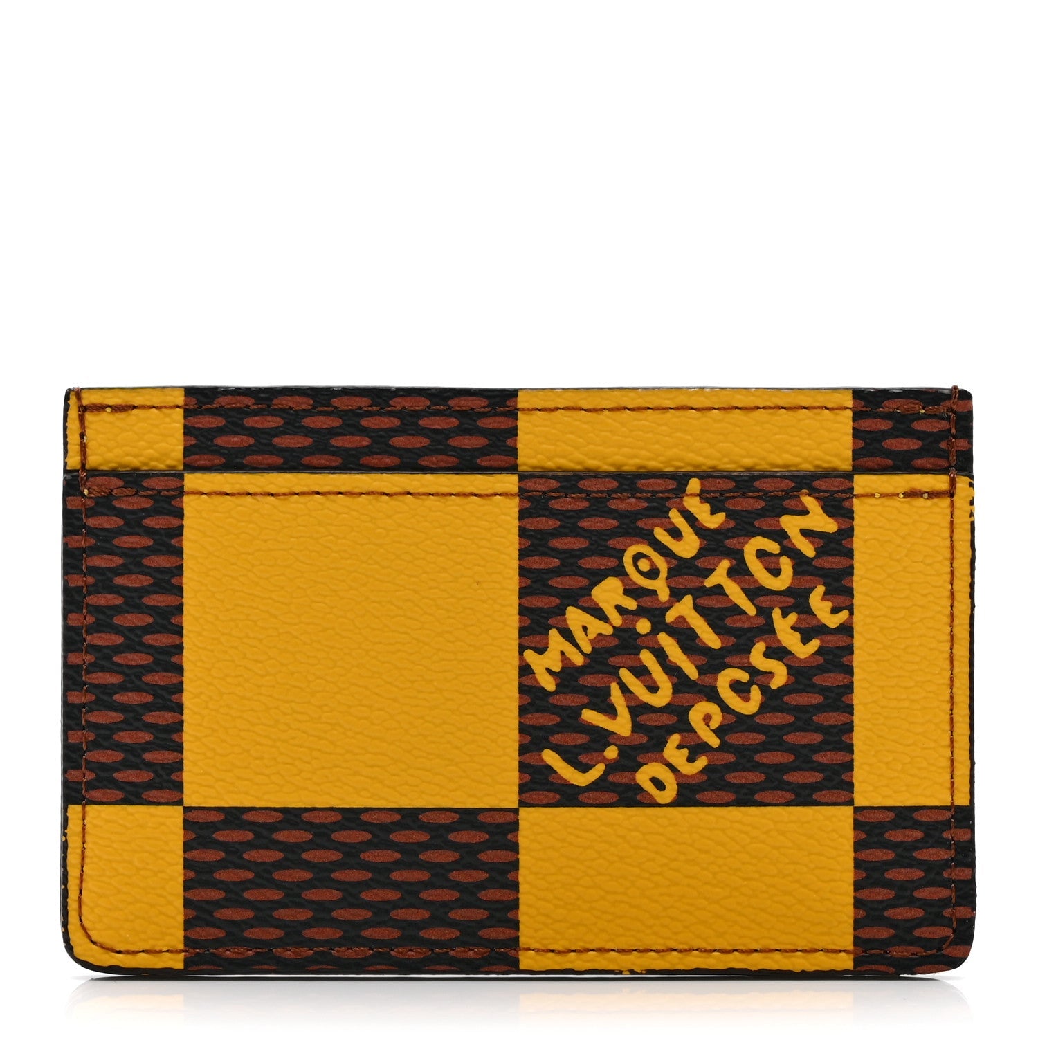 Damier Pop Porte Cartes Simple  Holder Yellow