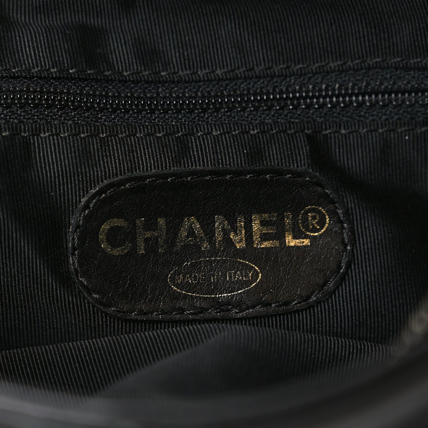 Lambskin CC Stitched Tote Black