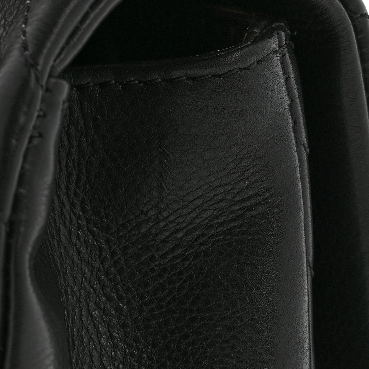 Calfskin Chevron Quilted Mini Rock The Corner Flap Black